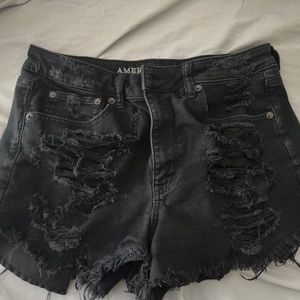 American Eagle High Waisted Black Shorts